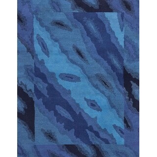 Ahgly Company Machine Washable Abstract Blueberry Blue Area Rugs - Bed ...