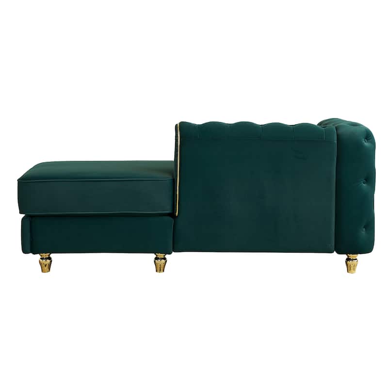 66.9''Velvet Chaise Lounge,Luxury Modern Chaise Furniture,Tufted Back With 2pcs Toss Pillows