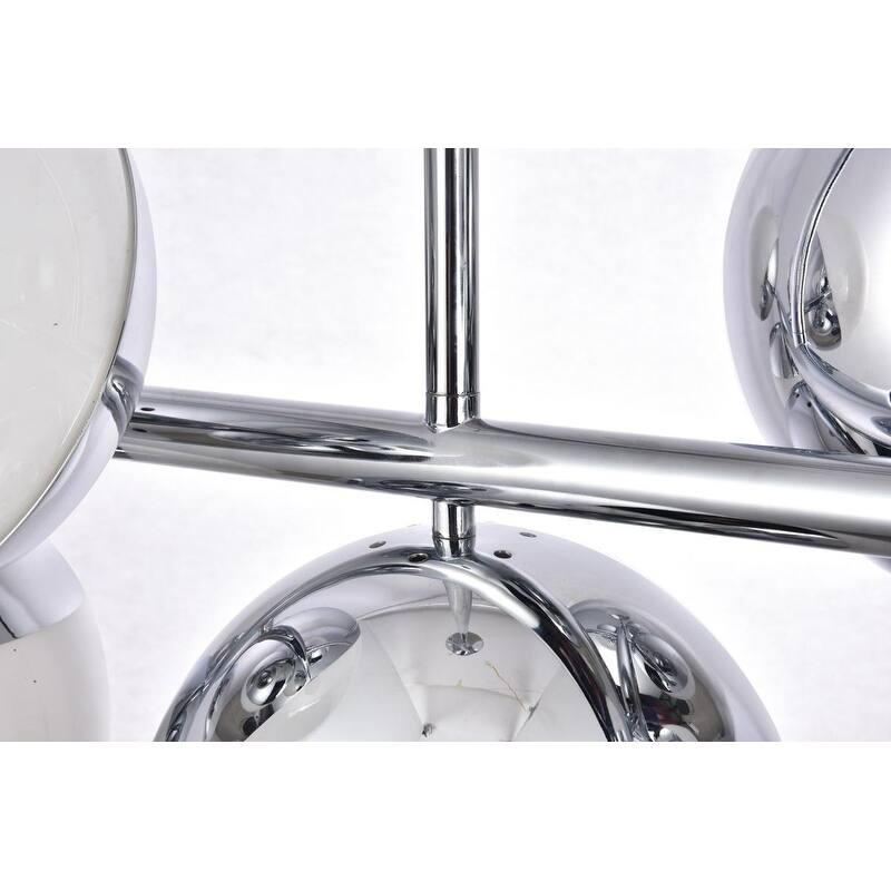7-Light 43 inch Pendant with Frosted White Glass