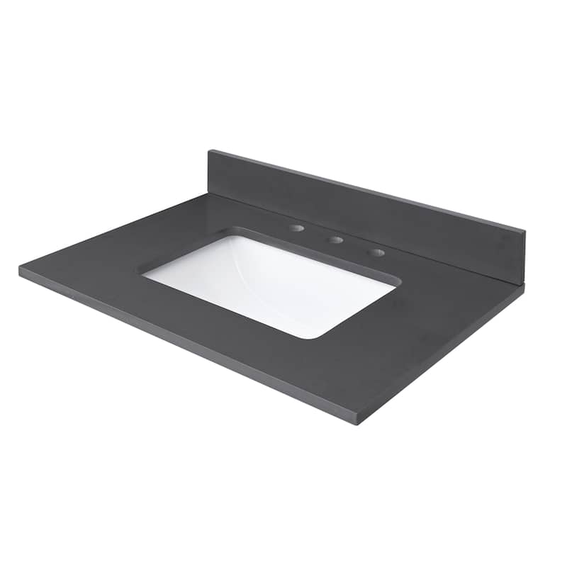 Avanity Quartz Vanity Top with Rectangular Undermount Sinks