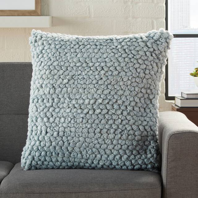 Mina Victory Life Styles Loop Throw Pillow 20" Square - 20" x 20" - Sky Blue