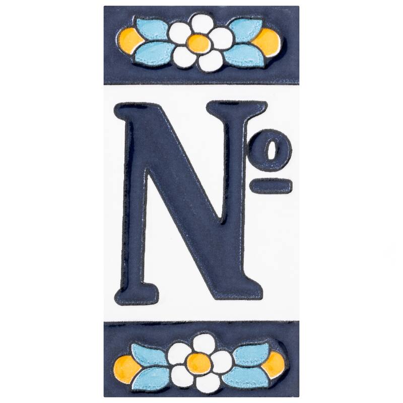 Merola Tile Sevillano Flora Address 2-1/8 in. x 4-3/8 in. Ceramic Wall Tile - No.