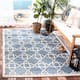 SAFAVIEH Courtyard Lawanda Trellis Indoor/ Outdoor Waterproof Patio Backyard Rug - 8' x 11' - Blue/Beige