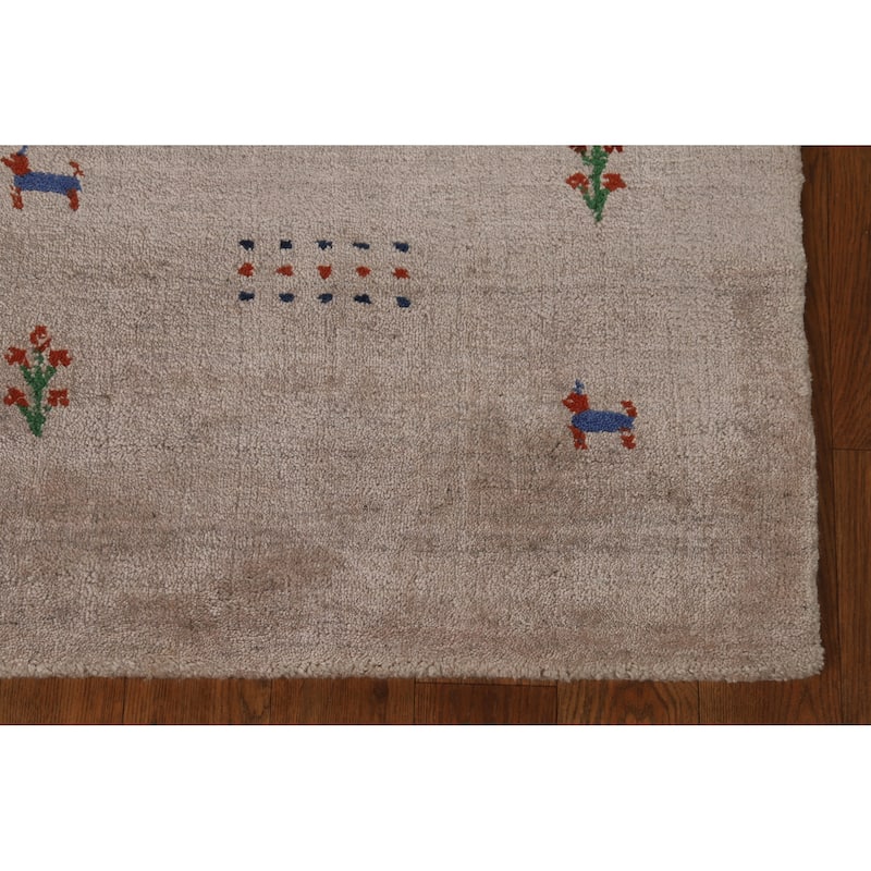 Tribal Gabbeh Indian Foyer Rug Handmade Silk Carpet - 3'0"x 5'0"
