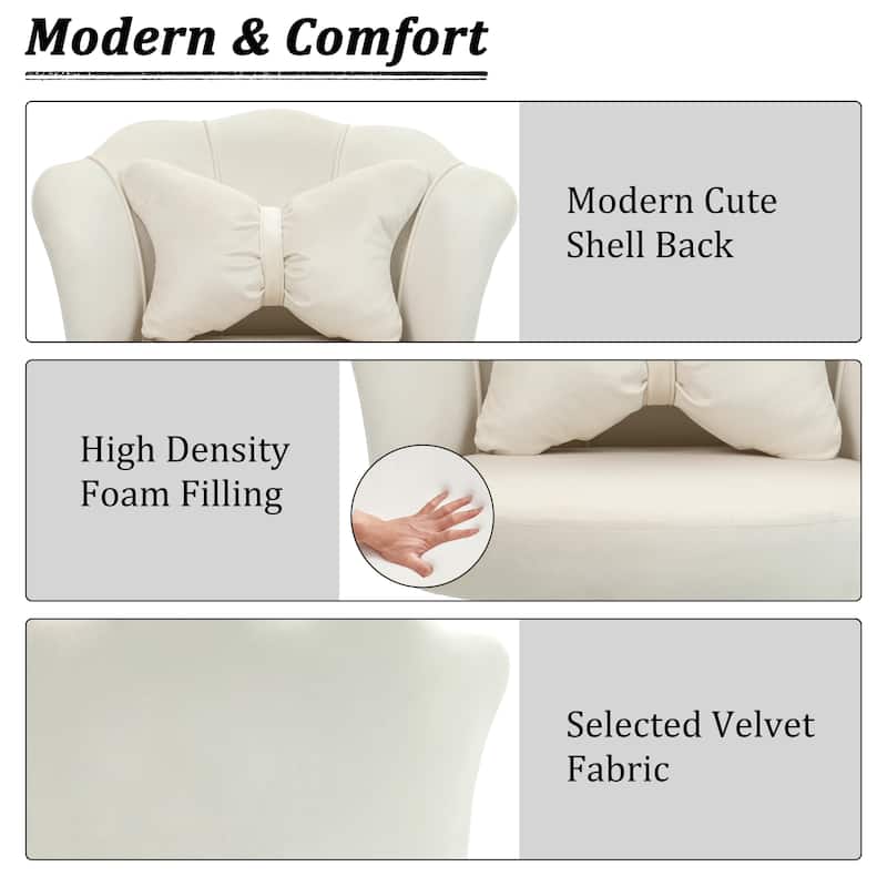 XINMICS Modern Velvet Task Chair 360 Swivel Adjustable Height Office Chair