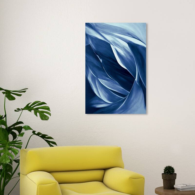 Wynwood Studio Abstract Blues Petals Blue and Modern & Contemporary Wall Art Canvas Print - 30 x 20