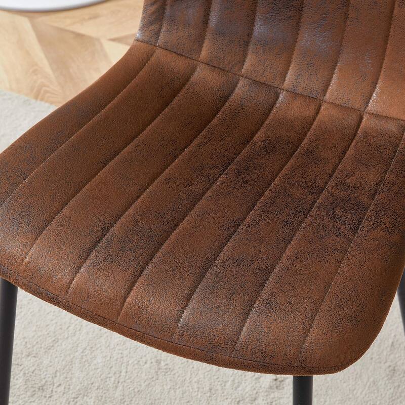 Modern Armless Kitchen Chairs Set of 4 Dining Chairs with Black Metal Legs for Dining Room