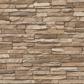 Galerie Wallcoverings Bricks and More Collection Chic Stonewall Effect Matte Finish Vinyl on Non-woven Wallpaper Roll