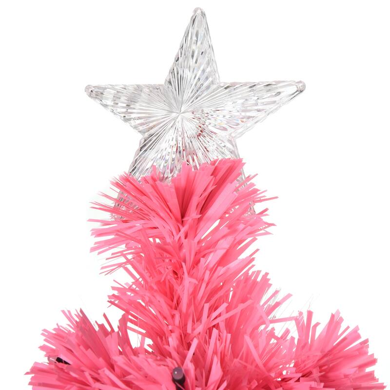 HOMCOM 6 ft. Prelit Artificial Christmas Tree with Stand, Colored Christmas Tree