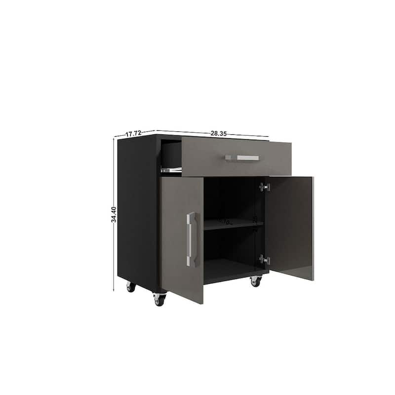 Manhattan Comfort Eiffel Mobile Garage Cabinet (Set of 2)