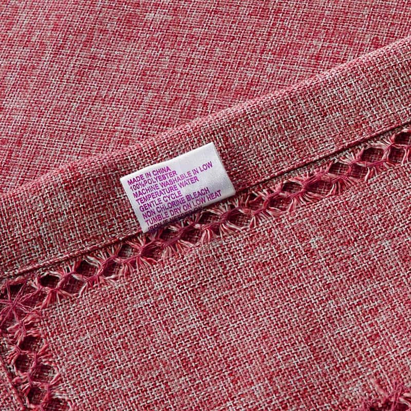 Violet Linen Hem Stitch Border Vintage Pattern Tablecloth