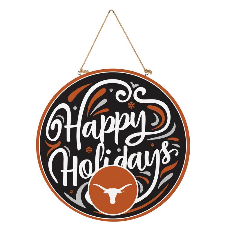 University of Texas 18" x 18" Happy Holidays Door Décor Wall Sign - 18" x 18"