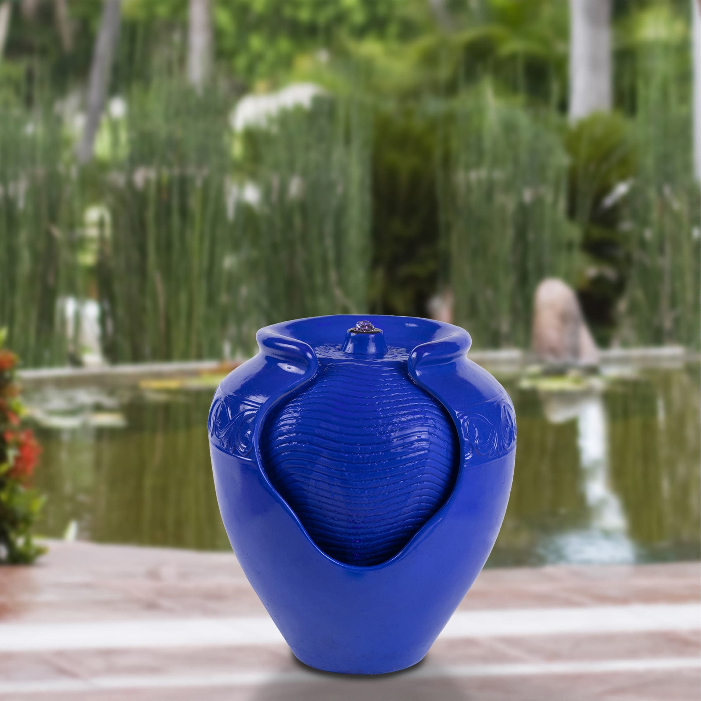 Jar Water Fountain Indoor or Outdoor Water Feature with Electric Pump and LED  Lights by Pure Garden Bed Bath  Beyond 37152996