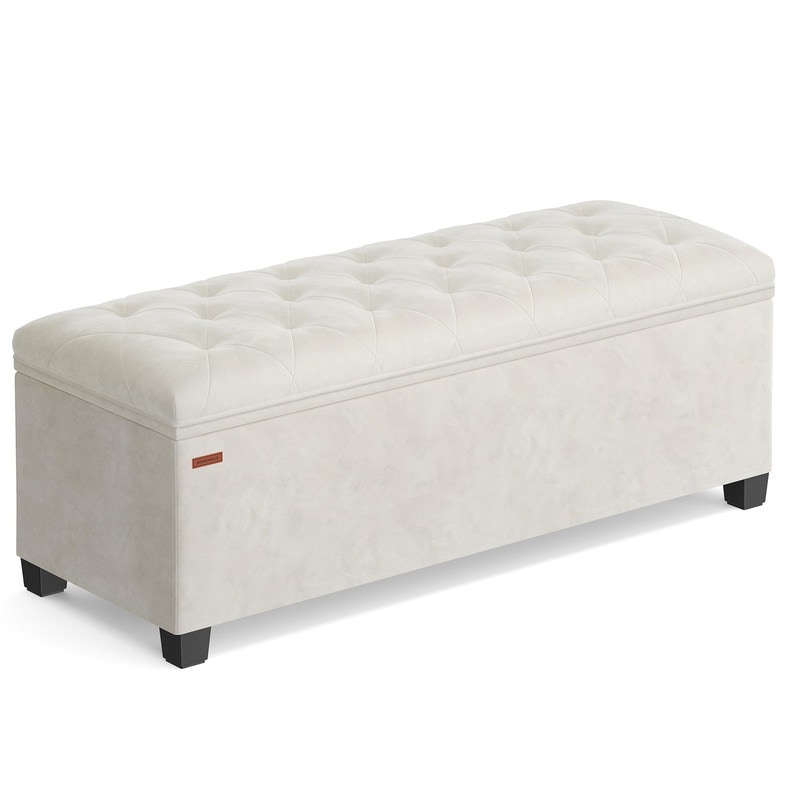 Velvet Storage Ottoman Bench