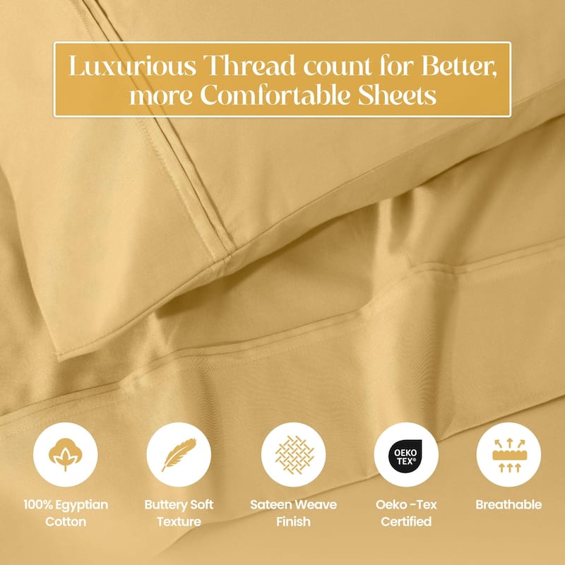 Blue Nile Mills 1200 Thread Count Egyptian Cotton Deep Pocket Sheet Set