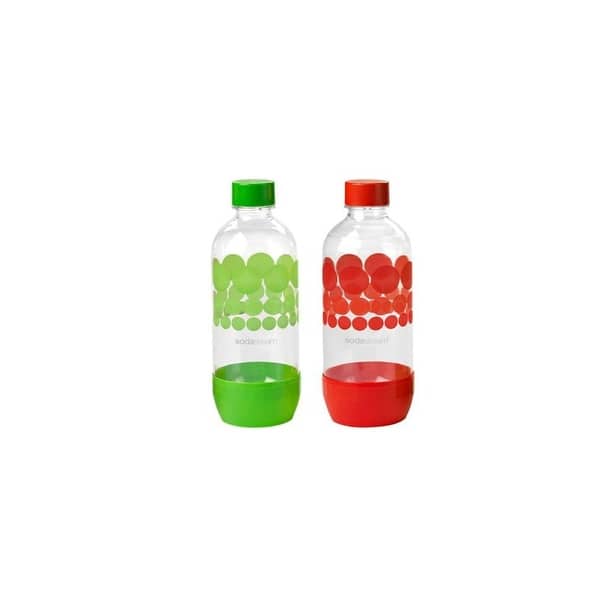 Sodastream 1 Liter Carbonating Bottles Green/Red (4 Pack) SodaStream