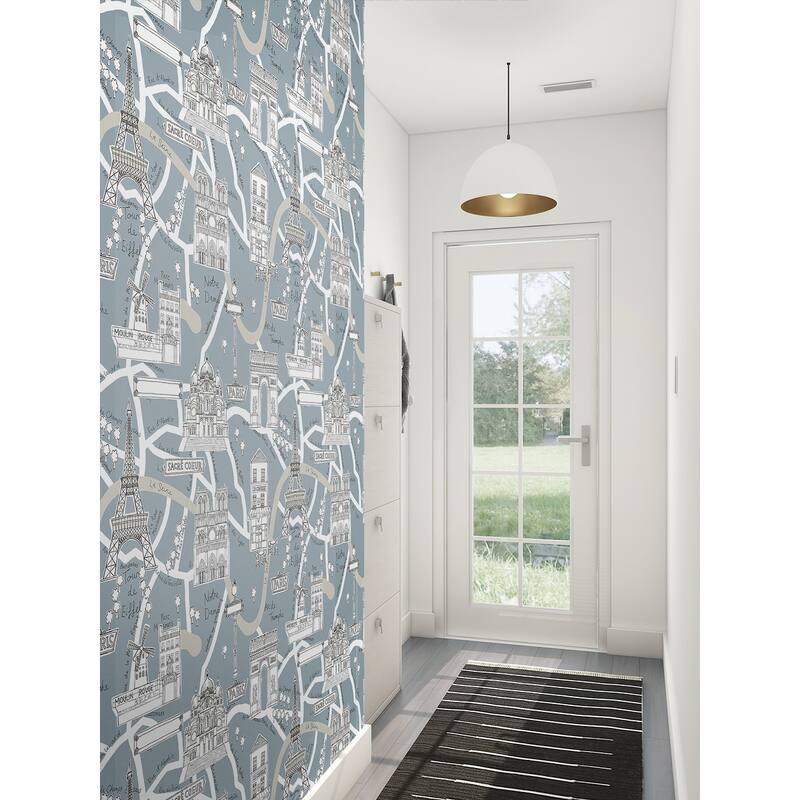 NextWall Paris Scene Peel and Stick Wallpaper