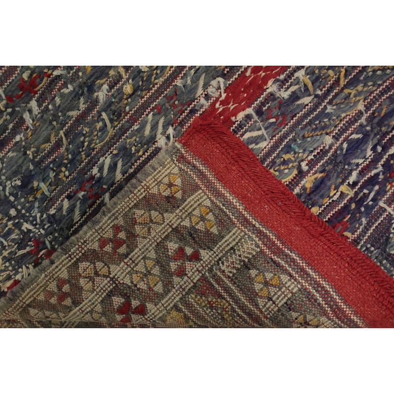 Hand Woven Oriental 100% Wool Carpet Traditional Tribal Beige & Ivories Durrie-Kilim Area Rug - 5' 5'' X 3' 11''