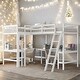 preview thumbnail 14 of 22, Twin L-Shaped Loft Bed with Desks, Gray