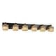 preview thumbnail 1 of 9, 6/7 Light Bathroom Vanity Light Wall Sconce with Crystal Shade 43.3" - Black & Gold