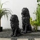 preview thumbnail 28 of 55, Glitzhome MGO Majestic Sitting Guardian Lion Statues Porch Sculpture Outdoor Indoor Set of 2