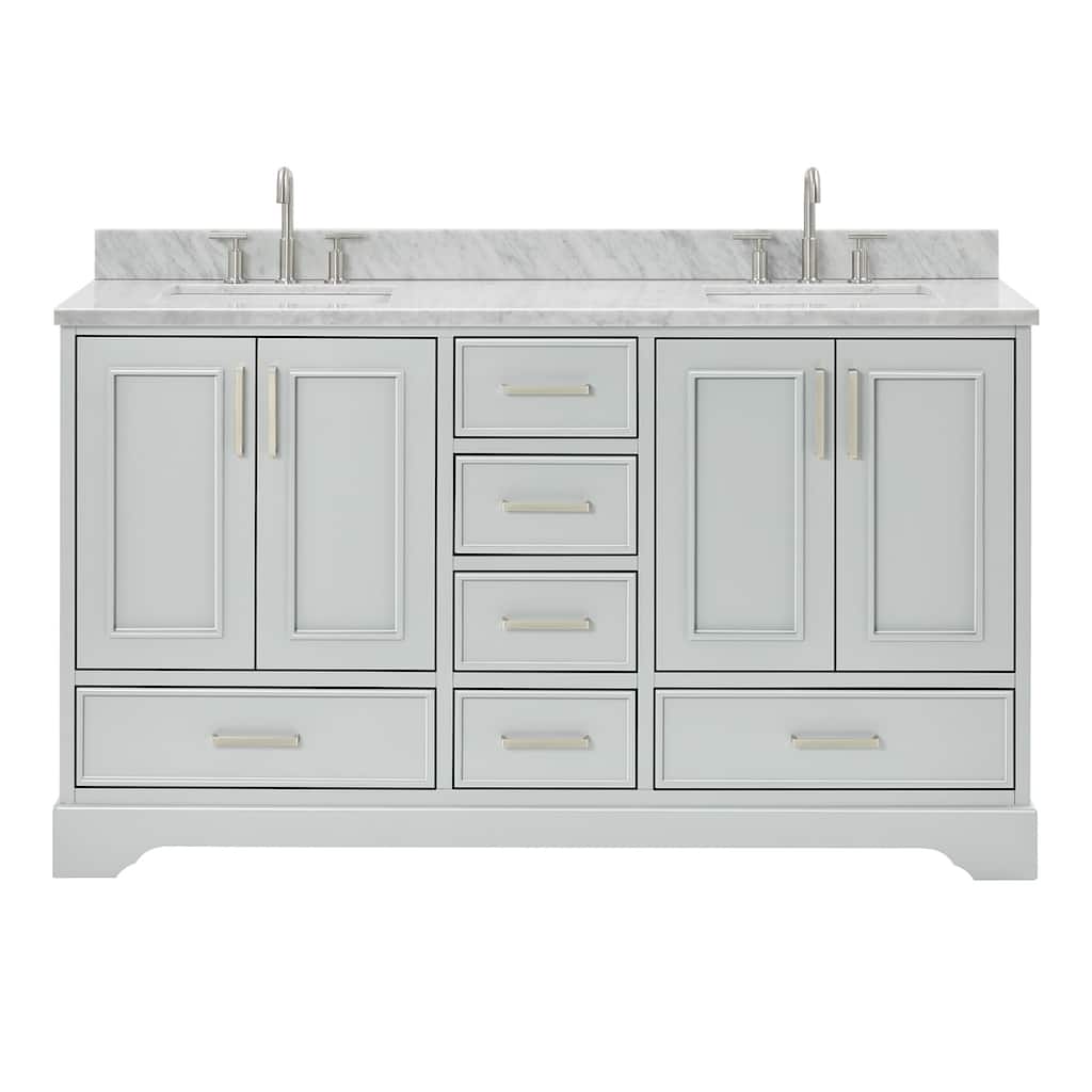 Ariel M061DCW2RVO Stafford 60" Free Standing Double Basin Vanity Set