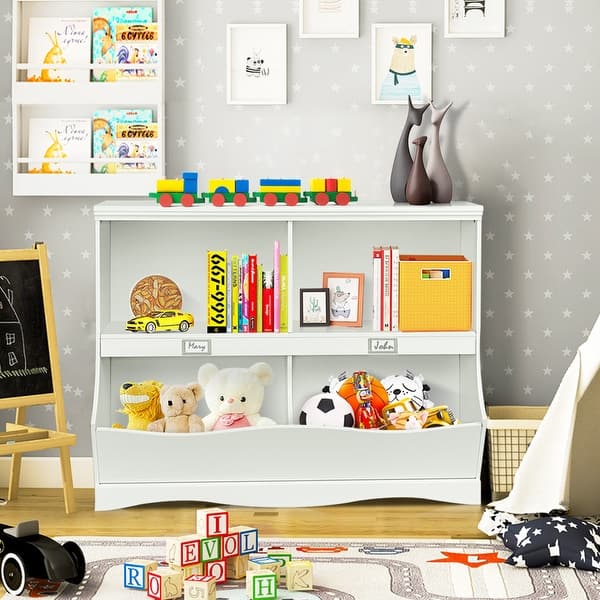Costway Kids Storage Unit Bookshelf Bookcase Toy Organizer Bookshelf Bed Bath & Beyond 37251462