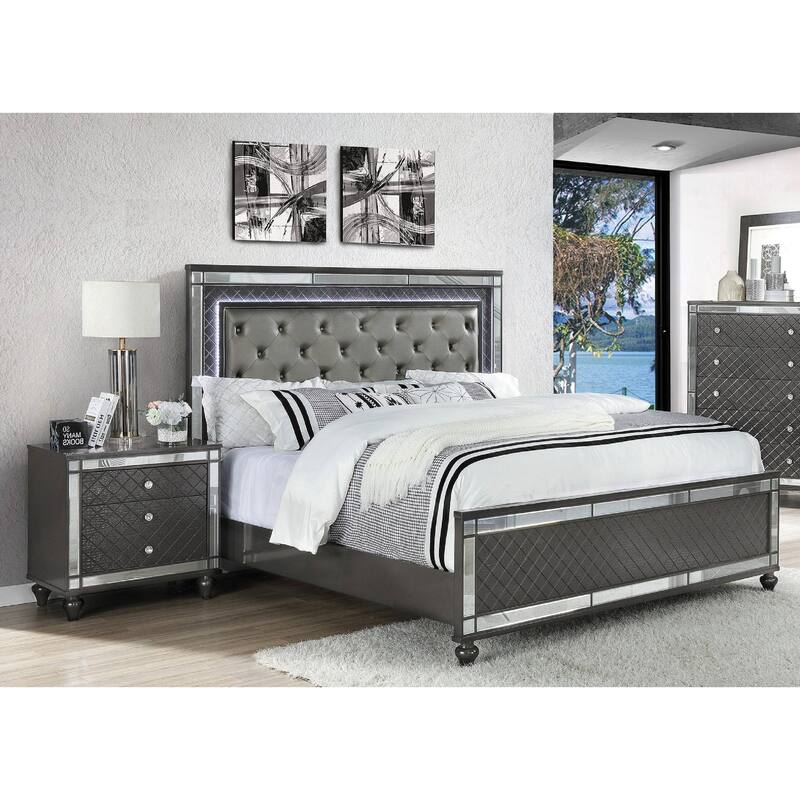 1Pc Glam 3-Drawer Nightstand End Table