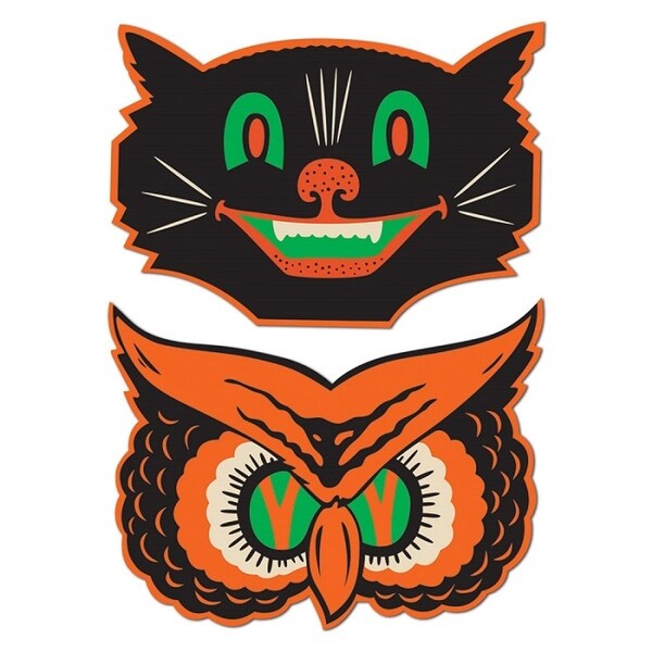 Shop Club Pack Of 240 Spooky Mini Owl And Cat Cutout Halloween