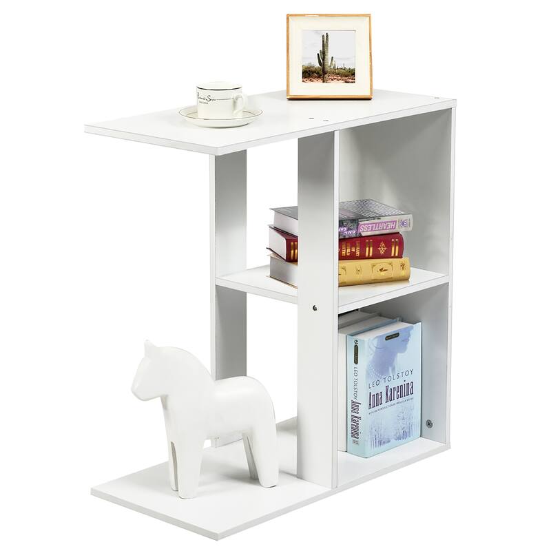 Costway 3-tier Side Table W/Storage Shelf Space-saving Nightstand