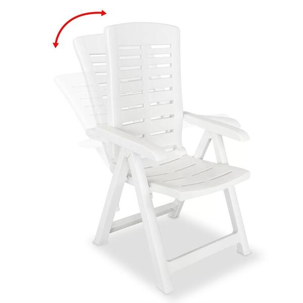 Shop Vidaxl Reclining Garden Chairs 2 Pcs Plastic White Overstock 2446