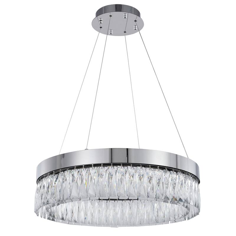 Crystal Chandelier - Baroque Style Lighting, Chrome Finish, Ceiling Light Fixture for Dining Room - 6