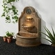 preview thumbnail 4 of 13, Glitzhome 37.25"H Oversized 3-Tier Single Spout European Style Polyresin Wall Fountain with LED Lights