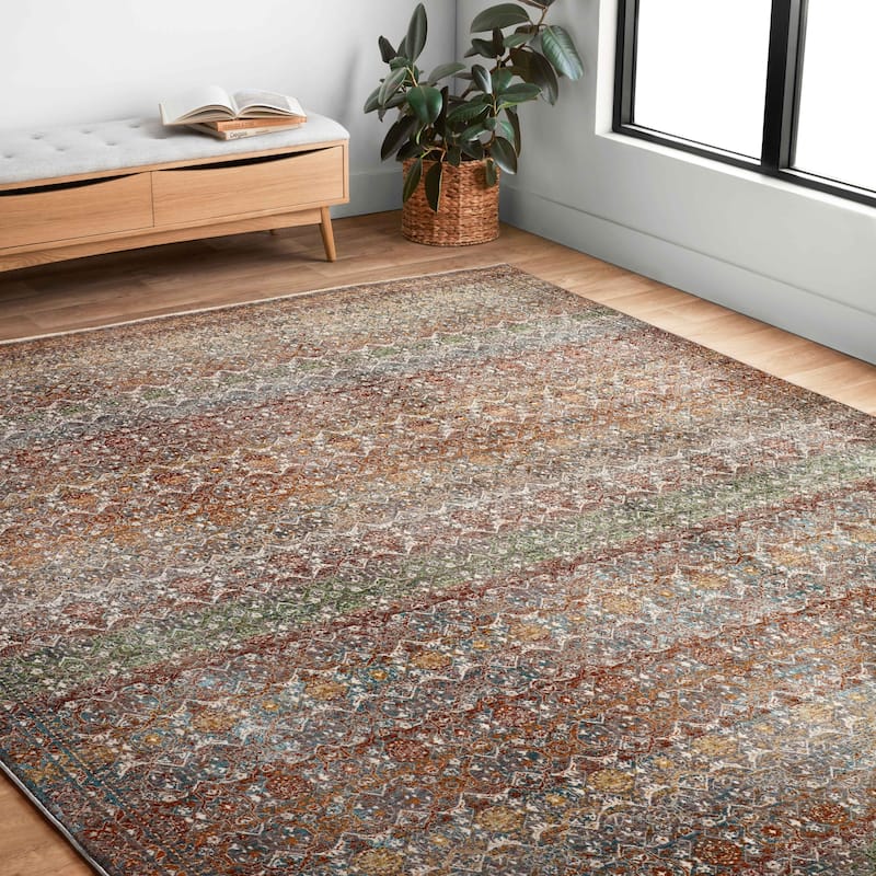 Alexander Home Leah Vintage Transitional Area Rug - 5'-3" x 7'-9" - Rectangle