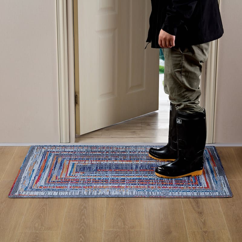 Javlergo Door Mat, Washable Indoor Outdoor Floor Doormat, 47.2" x 31.5"/28.7" x 16.9"
