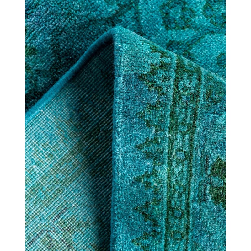Fine Vibrance One-of-a-Kind Hand-Knotted Runner Rug - Blue, 2' 9" x 15' 5" - 2' 9" x 15' 5"