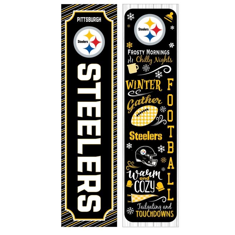 47" Double Sided Seasonal Porch Leaner, Pittsburgh Steelers - 47" x 11.25"