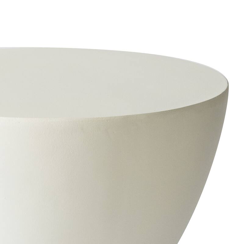 Loft 14-Inch Modern Round Accent Fiberstone Side Table for Indoor Outdoor Patio, Living Room, or Home Office