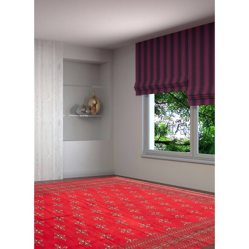 ECARPETGALLERY Hand-knotted Finest Peshawar Bokhara Dark Red Wool Rug - 8'0 x 10'7