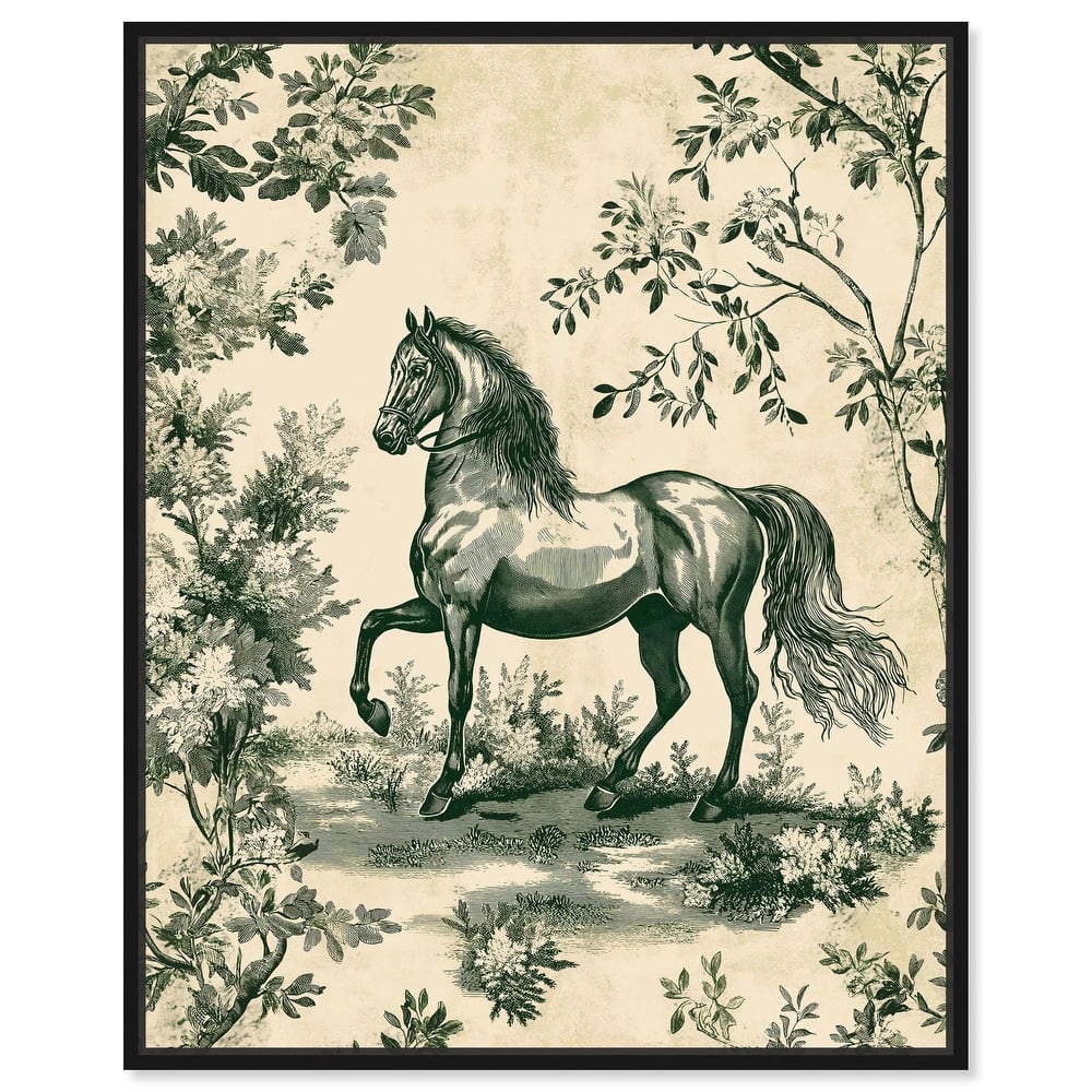 Equestrian Etching Canvas by Art Remedy