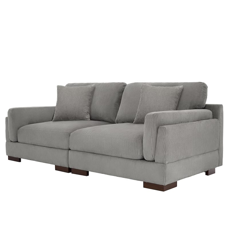 90.2"W Corduroy Upholstered Living Room Sofa