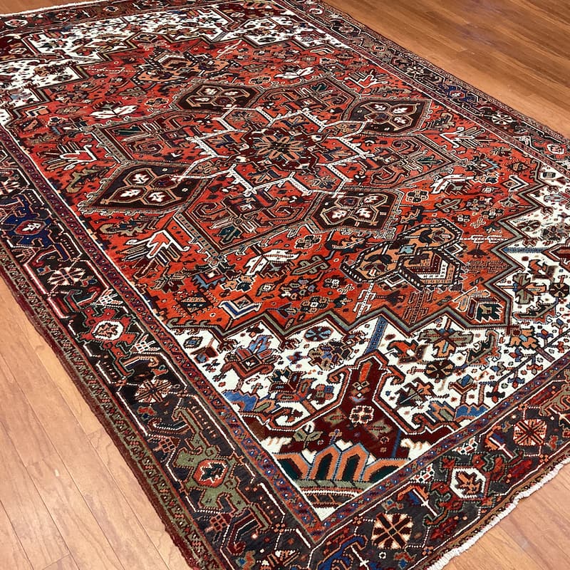 HERAT ORIENTAL Handmade Fine Persian Heriz Wool Rug - 8' x 10'7"