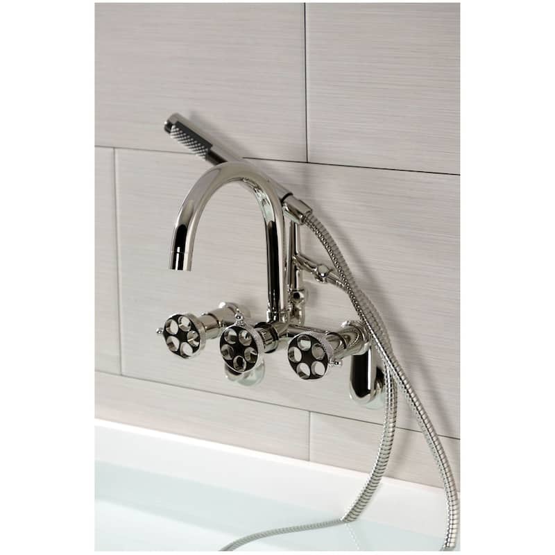 Kingston Brass AE815.RKX Webb Wall Mounted Tub Filler with Built-In