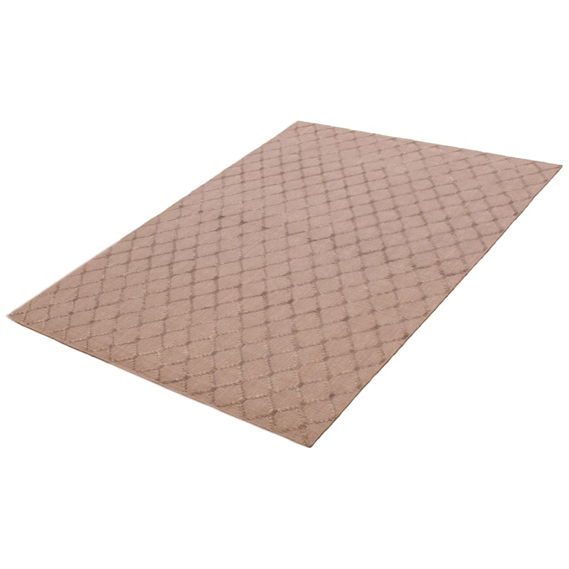 ECARPETGALLERY Hand Loomed Kashkuli Gabbeh Taupe Viscose Rug - 5'7 x 7'11