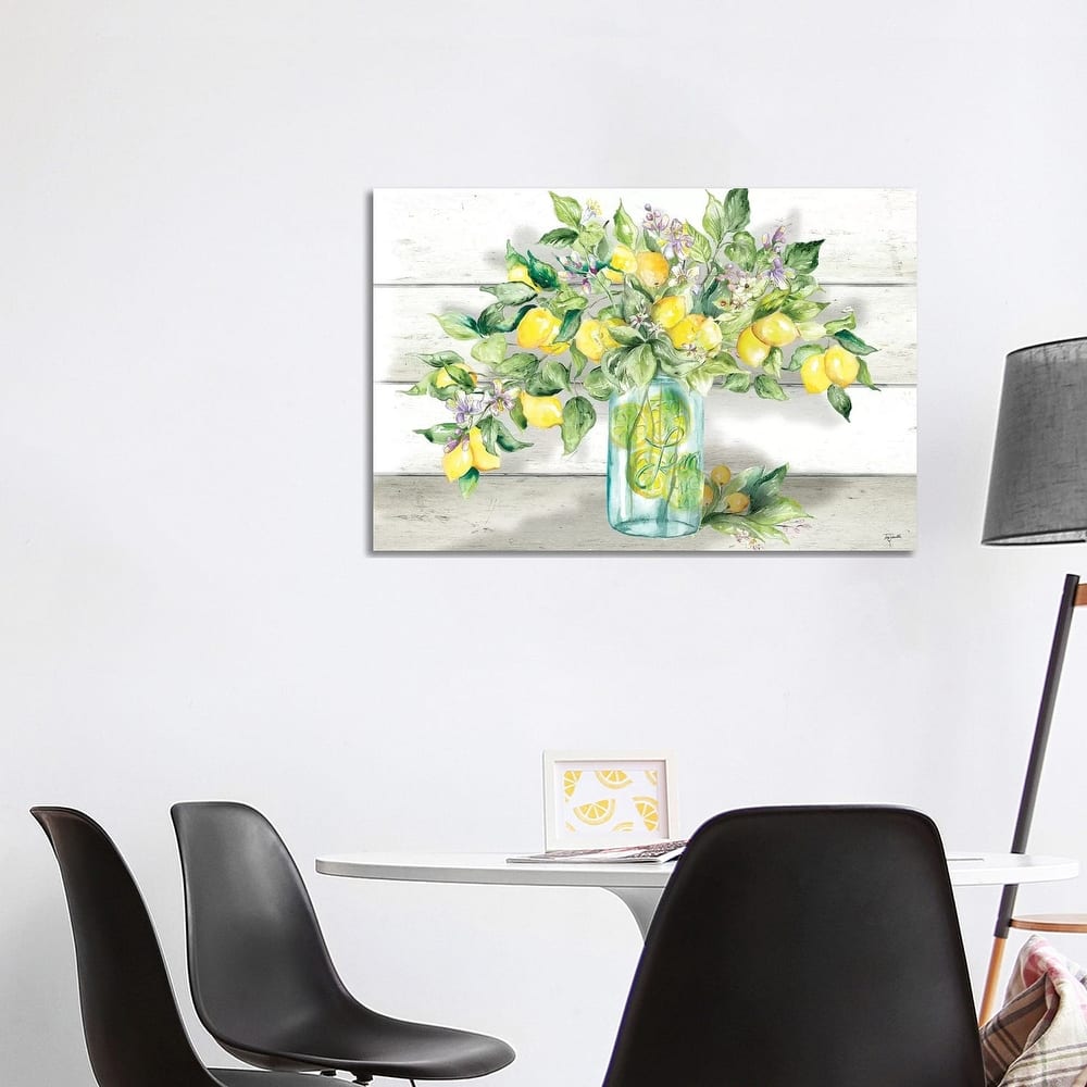 iCanvas "Watercolor Lemons in Mason Jar Landscape" by Tre Sorelle Studios Canvas Print