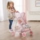 preview thumbnail 2 of 8, Badger Basket Folding Doll Umbrella Stroller - Pink/Gingham