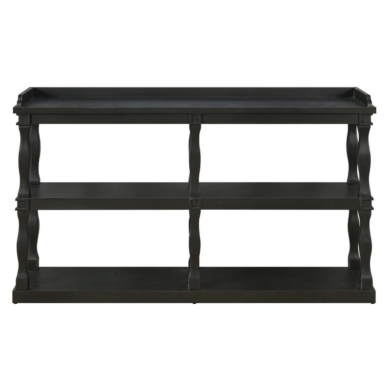 GDFStudio - Harrison Classic Console Table with 3-Tier Open Storage - 59.8" W x 14.96" D x 34.84" H