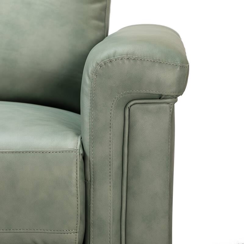Alicia 34.65" Wide Contemporary Classic Genuine Leather Power Recliner With USB Port, Set of 2