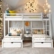 preview thumbnail 1 of 18, Simple Full Over Twin&Twin Triple Bunk Bed With Drawers And Guardrails White