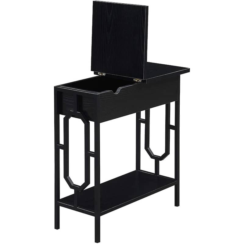 Flip Top End Table with Hidden Charging Station, Two Outlets, Two USB Ports and Concealed Storage Compartment - 23.5